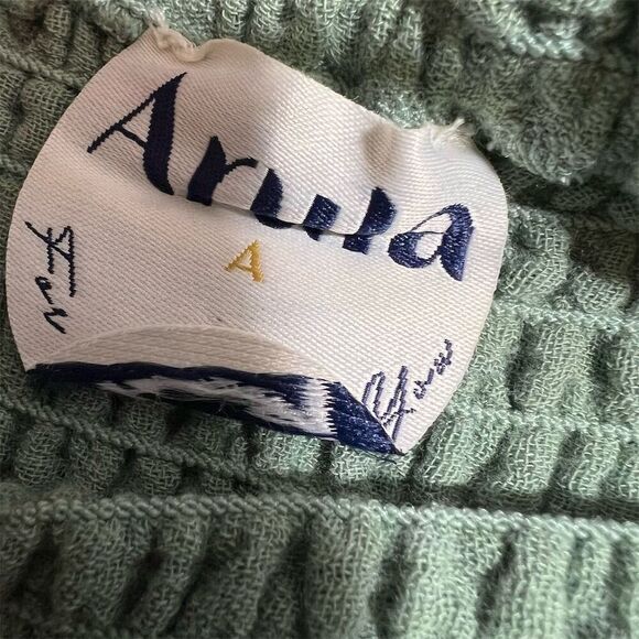 Arula Green Gauze Tiered Smocked Waist Ruffle Hem Skirt Fairycore - Picture 3 of 4